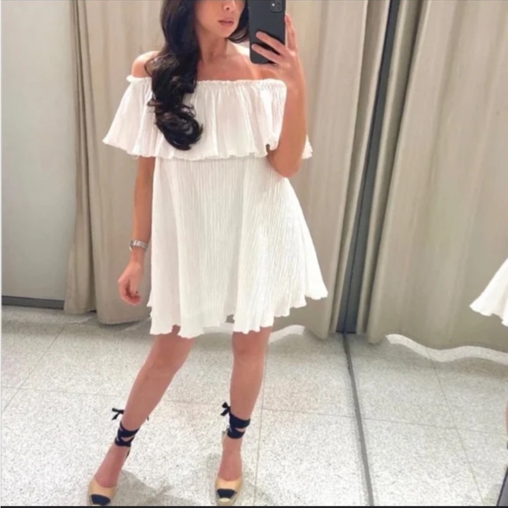 Zara Off-Shoulder White Dress